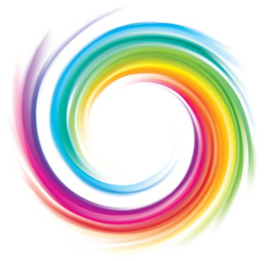Modern eddy festival happy surfac vivid multi color range glossy curly dizzy shape border center spray ripple ring. Closeup view text space light glow white wash whirlwind symbol sign icon logo design