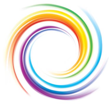 Modern eddy festival happy surfac vivid multi color range glossy curly dizzy shape border center spray ripple ring. Closeup view text space light glow white wash whirlwind symbol sign icon logo design