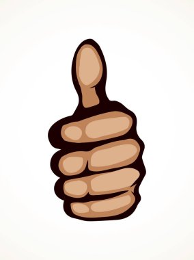 İnsan vücudu beyaz kâğıt üzerinde ilk sağ işaretleme fikrini onaylıyor. Freehand ana hatları siyah mürekkep tamam başarı medya logosu pictogram amblem rozet retro sanat doodle çizgi film vektör biçimi