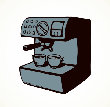 Beyaz zemin üzerinde hızlı sabah sıcak damla standı. Freehand anahat siyah mürekkep el çizilmiş lezzetli lezzet kırbaç taze yemek logosu pictogram kroki sanat modern doodle karikatür tarzı metin için kağıt alan üzerinde kalem