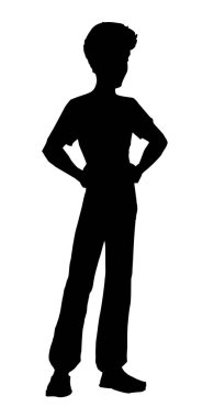 Vektör çizimi. Küçük kızgın çocuk.