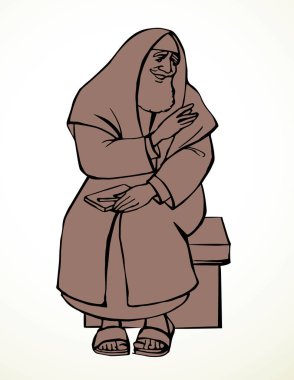 Vektör çizimi. Yaşlı Yahudi adam.