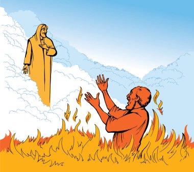 Vektör çizimi. Cehennemdeki adam