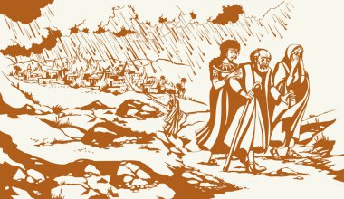 Vektör çizimi. Pompei 'nin Ölümü