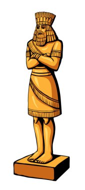 Vektör çizimi. Büyük altın heykel