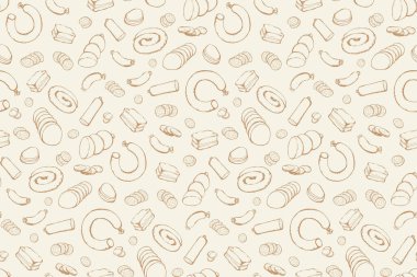 Et üretimi. Vektör yiyecek çiziyor