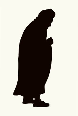 Vektör çizimi. Antik adam. Yan görünüm