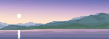 Vektör çizimi. Vadideki göl