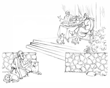 East Israel arab old dirty male jew guy drink tasty wine fun joy event dog retro house home banquet Hand drawn sick ill prayer sit road want speak pray beg bread meal god Jesus Christ story art sketch