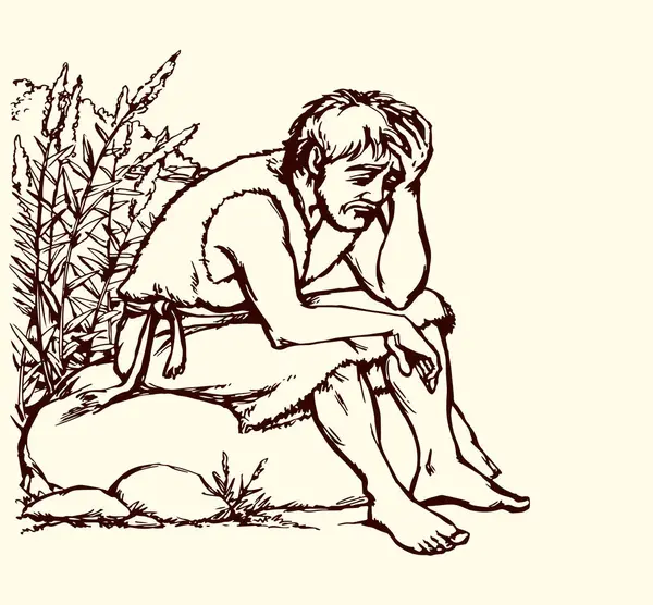 İncil çocuk köle işçi. Ortadoğu yırtık giysileri, hasta ruhlu, sarhoş, günahkar, kederli, kederli, kederli, gözyaşı döken, yalvaran, inançlı, eski, İncil 'e ait sanat eskizi.