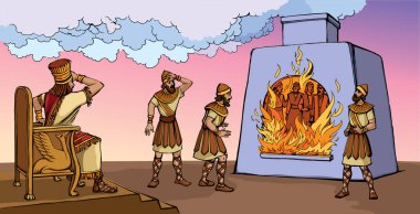 Doğu İran yasalarına göre kollar bağlı. Ölü Yahudi erkek kurban ocağın dumanına dayanmak için dua ediyor. Elle çizilmiş Sümerli Arap kızgın hükümdar bak vizyon panik korku öldürür İslam sanat hikayesi