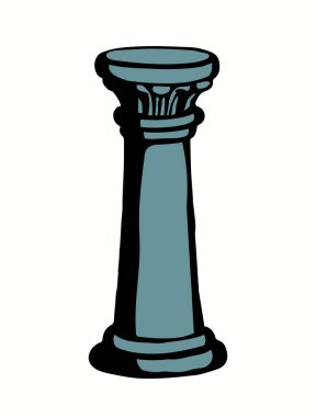 Yaş Doric süslemesi, Roma mermeri seyahat tapınağı dekoru, pilon bloğu oyma, temel podyum ışık duvarı görüntüsü, metin alanı arkaplanı. Siyah mürekkep kalem el çizimi logo konsepti karalama sanatçısı tarzı