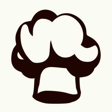 Kapalı, eski Fransız mutfağının kaputu. Siyah mürekkep kalemle çizilmiş başlık tasarımı retro sanat karalama çizgisi siluet baskı stili. Görünüm ışık kağıdının metin arkaplanını kapat