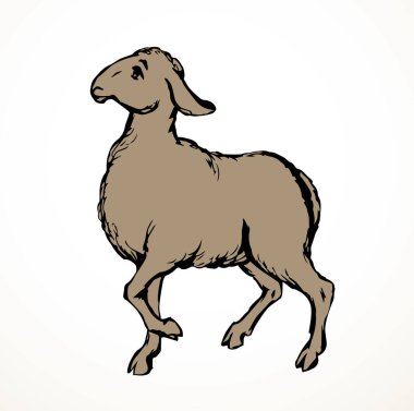 Şirin, komik, küçük keçi bacağı. Git hayvanat bahçesinde mesaj alanı sahnesine bak. Gri siyah el, eski Müslüman sürüsünü çizdi. Karikatür, karikatür, sanat, komik toynak, canavar, eski İncil sanatçısı logosu.