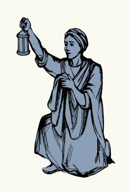 Diz çök Yahudi bayan işçi işçi ajan ajan bozuk para işi ev zeminini izle. Koyu renkli kırsal eşarp peçesi. Yahudi hizmetçi parlıyor. Yağ yakıyor.