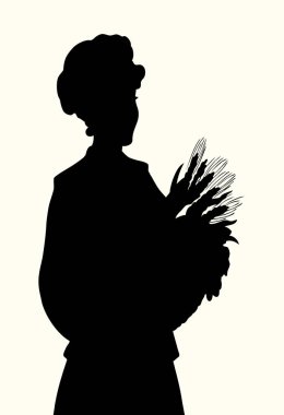 Genç, genç, genç, insan yüzlü bayan kolunun keyfini çıkarın. Eski, kır yetişmiş, çavdar tohumu, kulak tohumu, el yapımı retro sanat eskizi. Kokulu taze, sulu, biyolojik armut yetiştirme diyet şarap kasesi taşıyın.