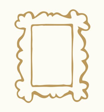 Eski, rustik, yeniden canlandırılmış, boş kare kart. Rokoko deco sanatçısı boş amblem çizilmiş siyah mürekkep boyalı el. Çizgi roman dikdörtgen şeklinde. Kapanış görünümü beyaz duvar metin alanı arkaplanı