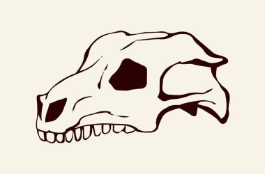 Kapalı büyük beyaz uzuv keçi bacağı kısmen antika eski çağ boğa kalça avı doğa unsurunu yer. Çizgi eli çizilmiş yaşlı koç yumurtası koyun gövdesi kaval kemiği köpek maması simgesi çizim çizimi