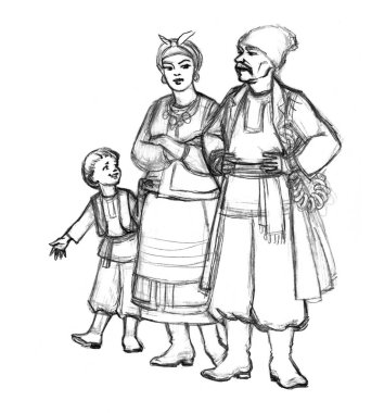 Retro festivali, doğu çifti, arkadaş suratı. Yaşı geçmiş adam. Şapka giysisi, kemer ayakkabı pazarı sahnesi. Elle çizilmiş kalem tebeşiri genç bayan el ele tutuşmuş peçe şalı Avrupa Asya sokak sanatları tarzında