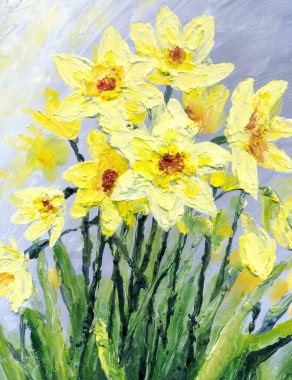 Parlak modern gouache boya pastel eskiz desen görünümü. Canlı el çizimi akrilik botanik tomurcuk sapı bitki posası retro yaratıcı kağıt kanva fırça tebrik kartı tarzı. Turuncu renkli gri gökyüzü sahnesi