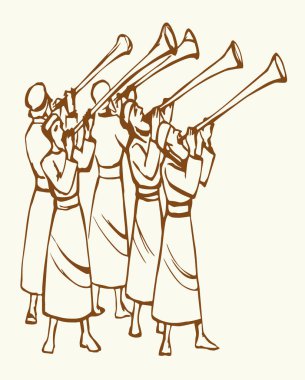 Geçmişteki kraliyet eğlence partisi erkek Yahudi rahip grup duası dua ediyor halk şarkıları söylüyor. Doğu Yahudi karnaval aletleri, bas bas, İslami, Müslüman el, İncil 'de geçen savaş sanatının taslağını çiz.