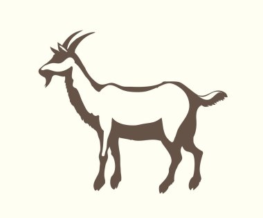 Büyük, şirin koyun kuzusu koç keçi yavrusu İncil çiftliği otlağı yiyecek, gökyüzü manzaralı metin alanı. Siyah çizgili el, İncil 'den eskiz, hayvanat bahçesi, küçük yumurtalı geyik sürüsü logosu.