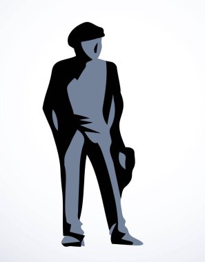 Vektör çizimi. Ayakta duran işadamı işareti