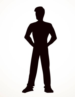 Yetişkin servis elemanı Avatar kol kalçası logo amblemi konsepti. Ana hatları siyah mürekkep kalem eli düz yönetimli bekle ağ ui web tasarımı modern sanat doodle tarzı beyaz kağıt metin alanı