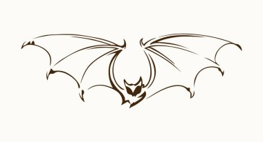 Şirin, hızlı, mağara kanına bulanmış fare gözü gece yarısı beyaz gökyüzü arkaplanını izole ediyor. Satır koyu mürekkep kalem el çizilmiş logo amblemi eski retro doodle engrav engrav baskı sanat tarzı kağıt metin alanı