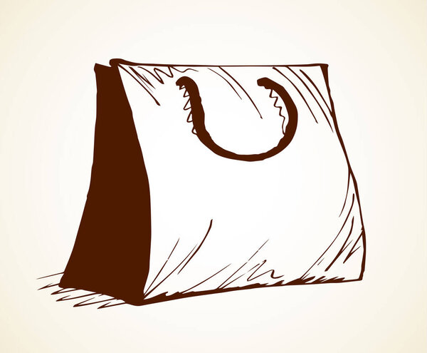 Новое простое повторное использование строки blank добавляет пустую строку, удерживающую светлое текстовое пространство обратной стороны. Контур черных чернил ручной работы веревки бумажный мешок концепт логотипа эмблемы дизайн в стиле ретро-арт каракули печати. Закрыть вид