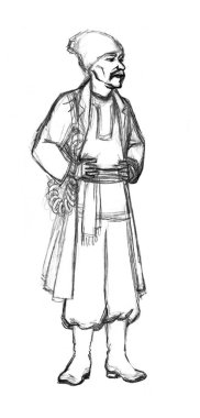 Retro festivali, doğu çifti, arkadaş suratı. Yaşı geçmiş adam. Şapka giysisi, kemer ayakkabı pazarı sahnesi. Elle çizilmiş kalem tebeşiri genç bayan el ele tutuşmuş peçe şalı Avrupa Asya sokak sanatları tarzında