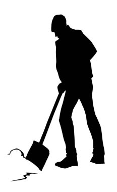 İşçi çocuk ayakta duruyor. Çubuk gibi duruyor. Kasabayı temizliyor. Gökyüzü mesaj alanı. Siyah çizgi çizilmiş kadın temizleme çöplük logosu simgesi gibi eski karalama çizimi karikatür çizimini ayır