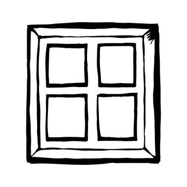 Paslı, küçük, boş, pis, boş çiftlik kulübesi kulübesi kulübesi kulübesi kuşağı. Bak gökyüzü güneşli. Ön hat siyah el çizilmiş yıpranmış pvc panel logo duvar retro doodle sanat tarzı metin alanı