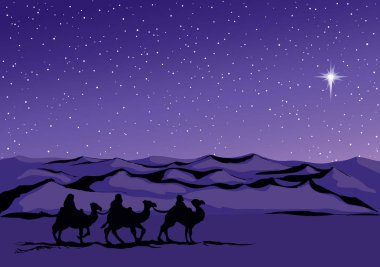 Eski yahudi inanışı bilge adam kral magi gidiyor kutsal oğul doğum çocuk İsa altın hediye retro grafik sanat neşeli Xmas yerli hatta hikaye sahnesi siyah el İsrail inanç kartı metin alanı çizdi