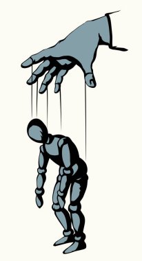 Eski moda ahşap artifici kravat, yorgun, zayıf, stresli ofis erkek köle duruşu rolünü altüst etti. Çizgi siyah çizilmiş tiyatro sanatçısı oyunu nesnesi görünüm simgesi kavramsal tasarım sanat karikatürü