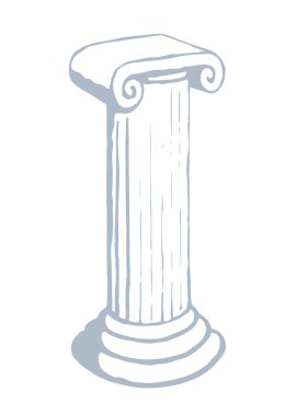 Yaş Doric süslemesi, Roma mermeri seyahat tapınağı dekoru, pilon bloğu oyma, temel podyum ışık duvarı görüntüsü, metin alanı arkaplanı. Siyah mürekkep kalem el çizimi logo konsepti karalama sanatçısı tarzı