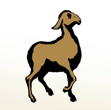 Şirin, komik, küçük keçi bacağı. Git hayvanat bahçesinde mesaj alanı sahnesine bak. Gri siyah el, eski Müslüman sürüsünü çizdi. Karikatür, karikatür, sanat, komik toynak, canavar, eski İncil sanatçısı logosu.