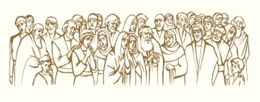 Doğu Arap erkek dua eden arkadaş, vaaz ver, bekle, bekle, şarkı söyle, neşeli şarkılar söyle, kutsal ruh günü hikayesi, çizim çizimi, kara el, dua et, Tanrı sosyal sokak sembolü.