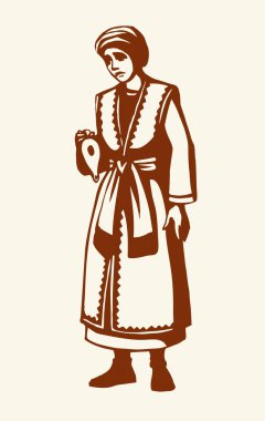 Üzgün bayan, üzgün bayan. Yahudi kadın yüzü lazım. Tanrı 'ya şükür. Umarım beyaz eskiz eskimiştir. Siyah çizgili el kırsal Yahudi gecesini çizdi 10 bilge gelin alevli ateş ikonu işareti