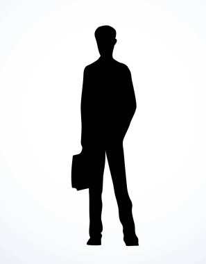 Vektör çizimi. Ayakta duran işadamı işareti