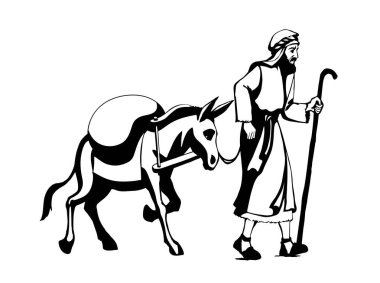 Baş haham, baş öğretmen Peter, beyaz insan tanrısı inanç hikayesi sanatı hakkında vaaz veriyor. Orta Doğu Asyalı bornoz giysisi kadın bedevi kız Mary eli arkadan çekilmiş kol arkasına bak kurşun kurşun gibi ağla