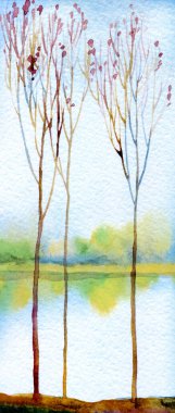 El çizimi parlak boya, bulutlu cennet eskiz kâğıdı arka plan metin alanı. Açık gri renk sakin alacakaranlık tepe bataklık dere tarlası çalı bitkisi duman bulutu okyanus manzarası