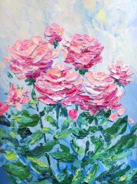 Parlak modern guache boya pastel eskiz görüntüsü. Canlı el çizimi akrilik bitki dalı kökü retro yaratıcı kağıt fırça fırçası ile tebrik kartı resmi. Gri gökyüzü sahnesinde leylak rengi desenli hediyeler