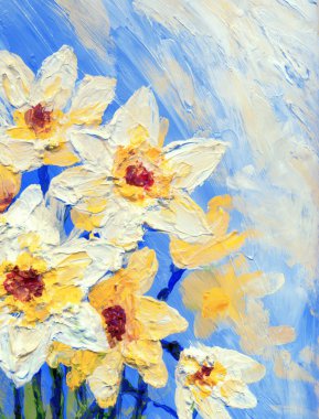 Parlak modern gouache boya pastel eskiz desen görünümü. Canlı el çizimi akrilik botanik tomurcuk sapı bitki posası retro yaratıcı kağıt kanva fırça tebrik kartı tarzı. Turuncu renkli gri gökyüzü sahnesi