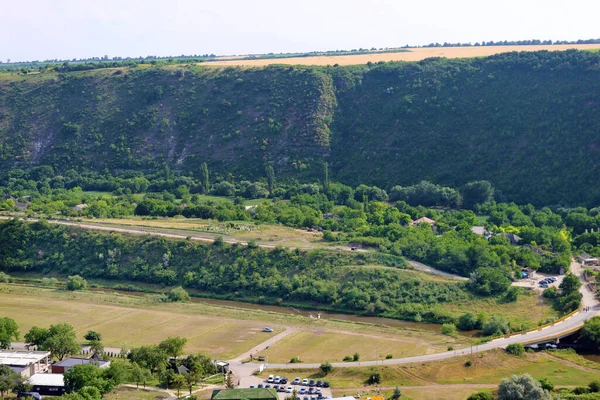 Widok Dolinę Między Wzgórzami Parku Archeologicznym Old Orhei Gmina Trebujeni — Zdjęcie stockowe