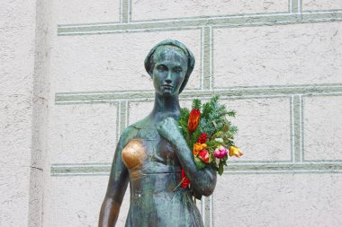 Münih, Almanya - 20 Aralık 2023 Juliet heykeli