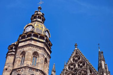 Slovakya 'nın Kosice kentindeki St. Elizabeth Katedrali' nin üst manzarası