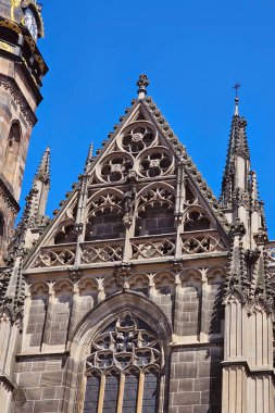 Slovakya 'nın Kosice kentindeki St. Elizabeth Katedrali' nin detayları