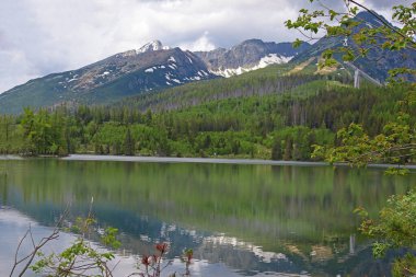 Strbske pleso, buzul kökenli pitoresk dağ gölü ve Slovakya 'nın High Tatras kentinde önemli bir turizm merkezi.