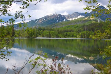 Strbske pleso, buzul kökenli pitoresk dağ gölü ve Slovakya 'nın High Tatras kentinde önemli bir turizm merkezi.
